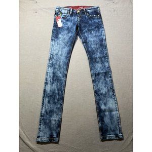 Maxime Cossoguy Jeans Womens 27 Blue Denim Pocketed Belted‎ Zip Ladies 27x33